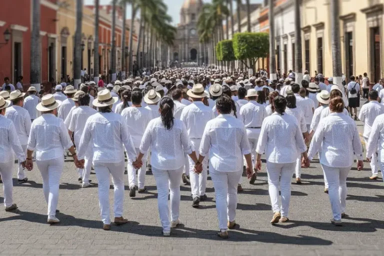 Personas marchando en una calle (Inteligencia Artificial)